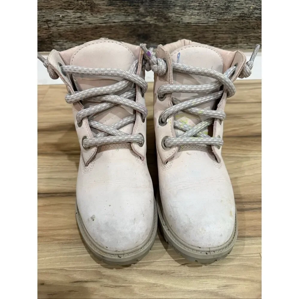 Timberland pink boots need cleaning size 8